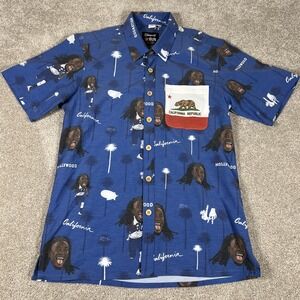 Shinesty NFLPA Cowboys Shirt Size Small California Flag Hollywood Blue Button-Up